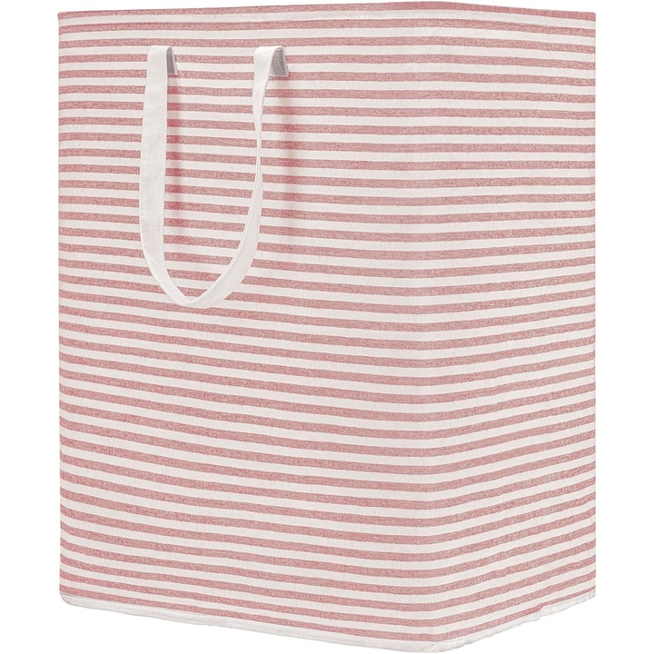 Cos pentru rufe pliabil, 77L, roz, 41x31x61cm