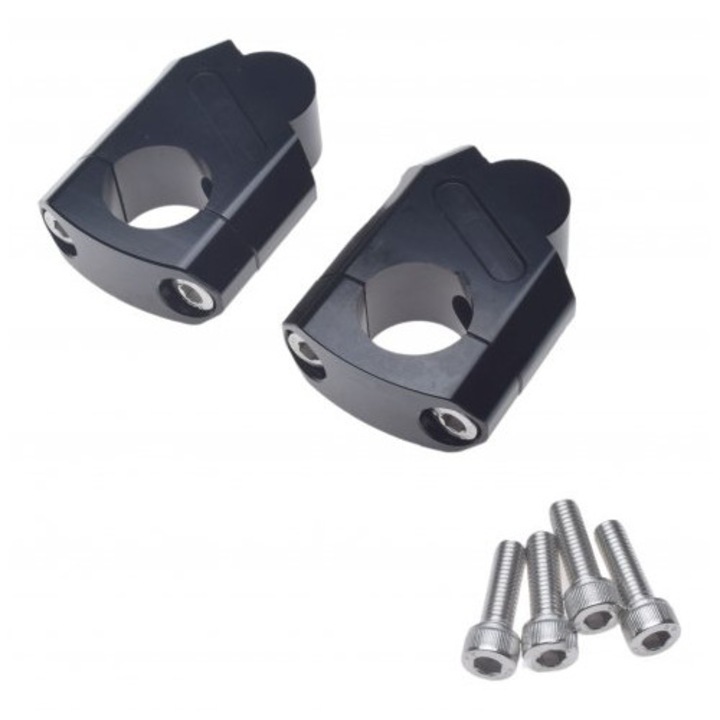 Set 2 inaltatoare montaj ghidon moto, culoare negru