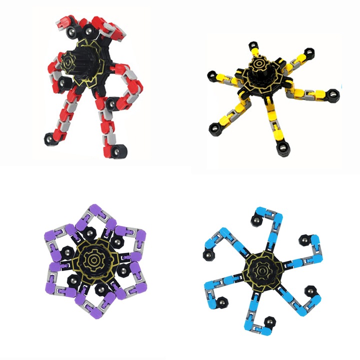 4 db-os Átalakítható Fidget Spinner játékkészlet, interaktív játék gyerekeknek, többszínű