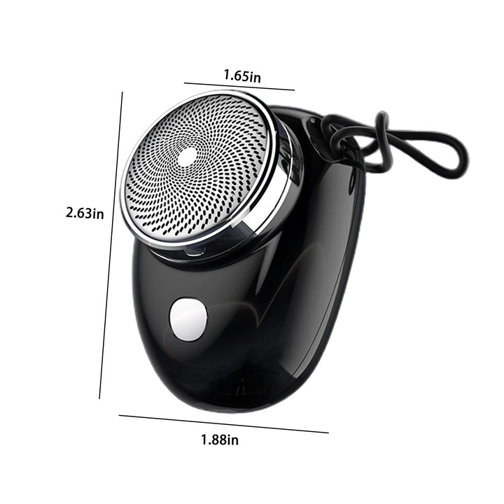 YANYXR hordozható elektromos borotva, USB, fekete, 6.7x4.8cm