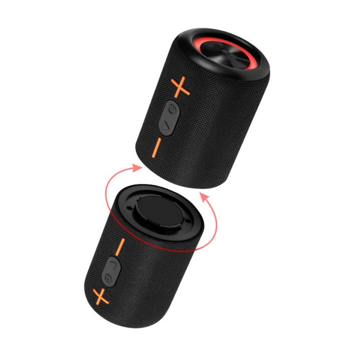 Boxa portabila, UWOT, Bluetooth 5.3, 20W, suport card TF, AUX, calitate sunet HIFI, interconectare TWS, rezistenta la apa IPX6, autonomie lunga a bateriei, negru