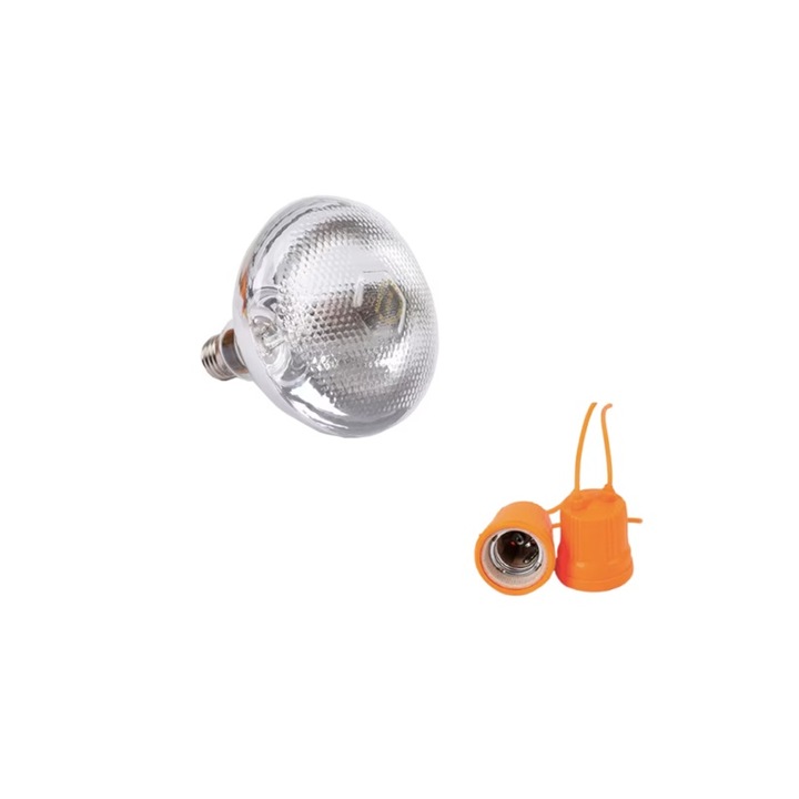 Bec Infrarosu de Incalzire pentru ferme, 200W, portocaliu