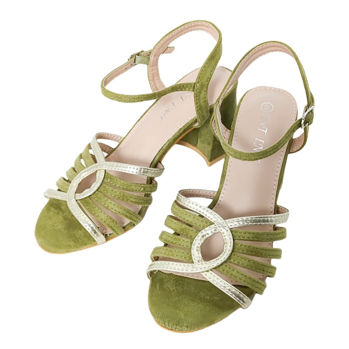 Elegans magassarku szandal A24-1053zold 118729, Zöld