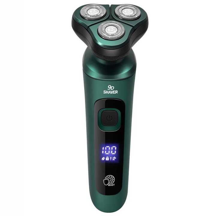Aparat de ras electric pentru barbati, USB, 600mAh, Verde