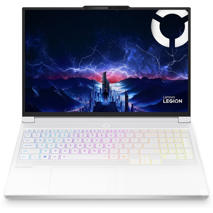 Лаптоп Lenovo Legion 7 16IAX10 с Intel Core Ultra 7 255HX (1.8/5.2GHz, 36M), 32 GB, 1TB M.2 NVMe SSD, NVIDIA RTX 5060 8GB GDDR7 DLSS 4, Windows 11 Home, Бял