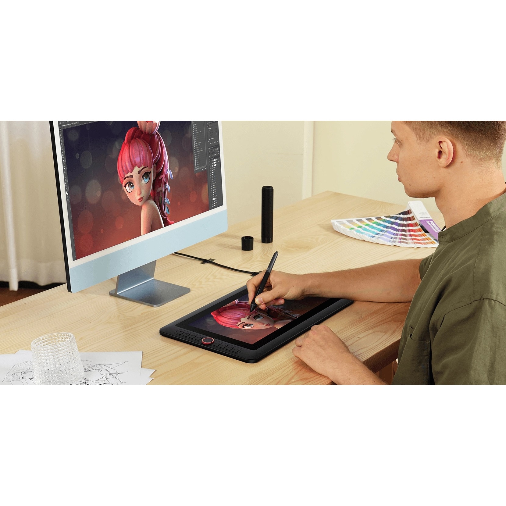 Tabletă grafică XP-PEN Artist 13.3 Pro V2, stilou X3 Pro Smart Chip cu ...