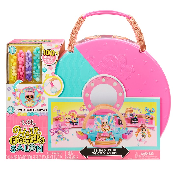 Set de joaca cu papusa L.O.L. Surprise! seria Hair Beads Salon