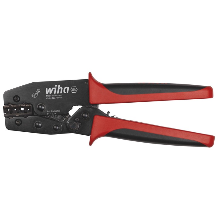 Клещи за кримпване, 0.5-6 мм2, 22 см, Wiha Z62006