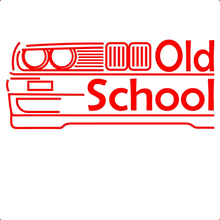 Sticker auto old school bmw, Cri Flo, Rezistent la apa, Culoare Rosu, Marime 21 cm