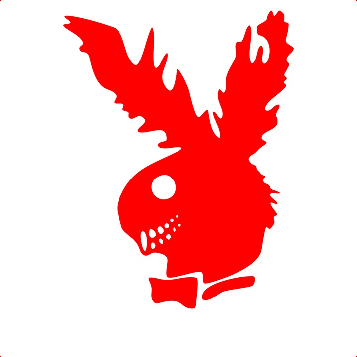 Sticker auto playboy smotocit, Cri Flo, Rezistent la apa, Culoare Rosu, Marime 21 cm