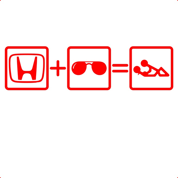 Sticker auto still honda, Cri Flo, Rezistent la apa, Culoare Rosu, Marime 21 cm