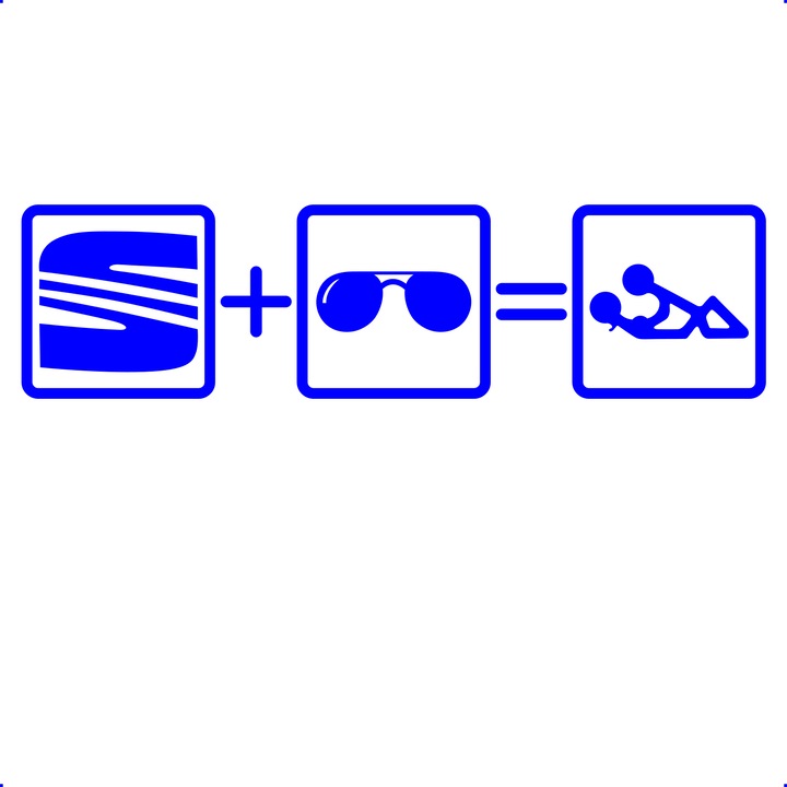 Sticker auto still seat, Cri Flo, Rezistent la apa, Culoare Albastru, Marime 21 cm