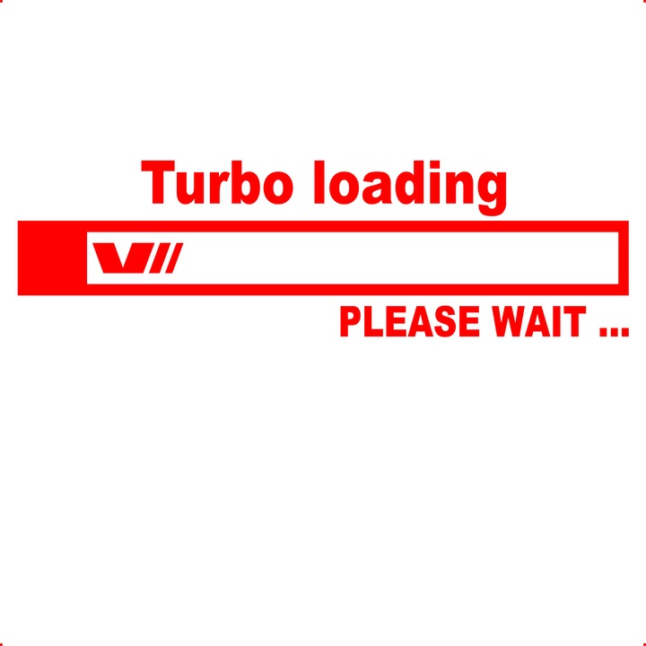 Sticker auto turbo loading vrs, Cri Flo, Rezistent la apa, Culoare Rosu, Marime 21 cm