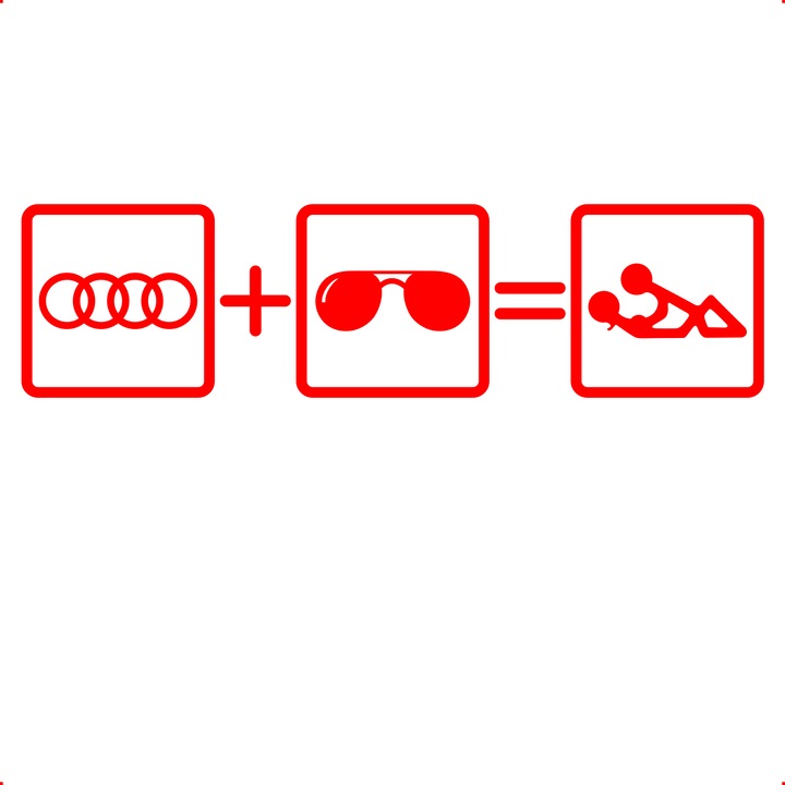 Sticker auto still audi, Cri Flo, Rezistent la apa, Culoare Rosu, Marime 21 cm