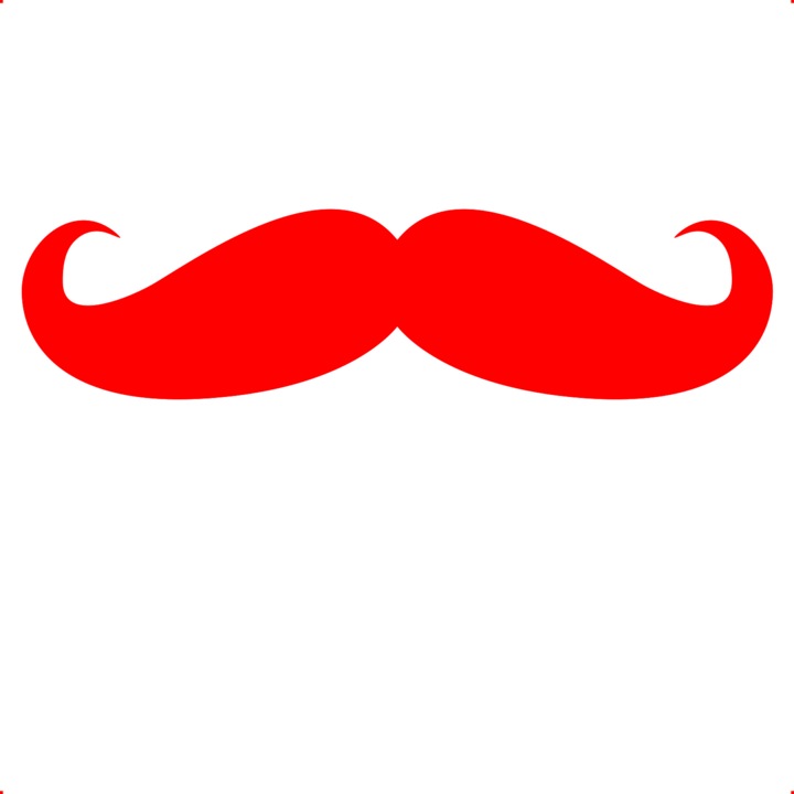 Sticker auto mustata, Cri Flo, Rezistent la apa, Culoare Rosu, Marime 21 cm