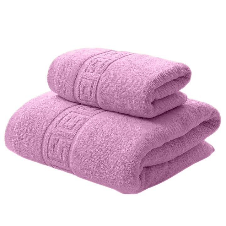 2 db-os 100% pamut törölköző szett, 500 g/m², NufJoy®, nagyon puha, OEKO TEX tanúsítvánnyal, 1 db fürdőlepedő 70x140 cm és 1 db kéztörlő 50x90 cm, szuper nedvszívó, többszöri mosást kibír, lila