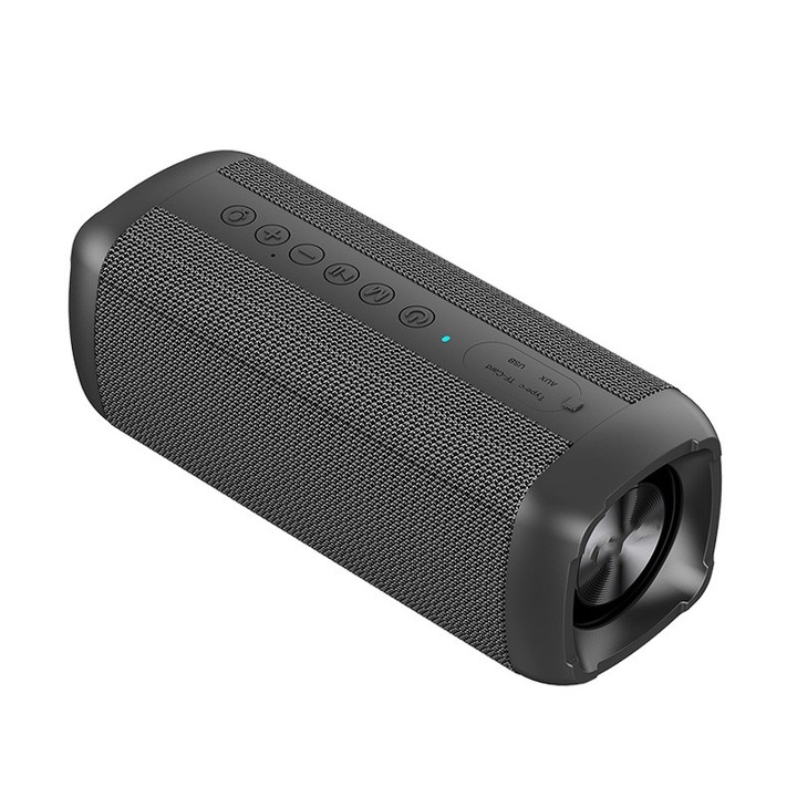 Boxa portabila, Bluetooth 5.0, card de memorie 32GB, 60W, AUX, suport pentru card TF, calitate sunet HIFI, interconectare TWS, amplificare bas DSP, rezistenta la apa IPX7, 6600mAh, durata lunga de viata a bateriei, negru