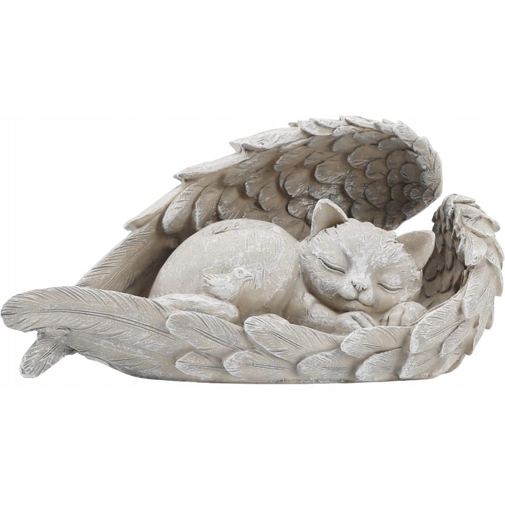 Decoratiune pisica cu aripi de inger, M IMPORT, 13x23.8x12cm