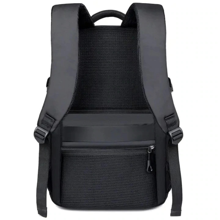 Rucsac de afaceri, capacitate mare, negru, cu port USB, pentru laptop de pana la 17 inch