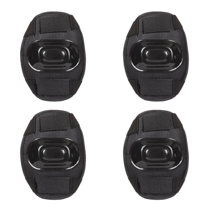 Set echipament de protectie cu genunchiere & cotiere negre - 4 piese
