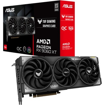 Placa video ASUS TUF Gaming Radeon RX 9060 XT OC Edition, 16GB GDDR6, 128-bit