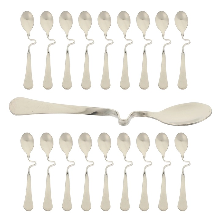 Linguri de amestecat, YANYXR, inox, curbat, argintiu, 12.4x3x2cm, set 20 buc