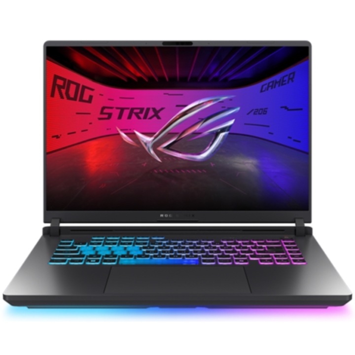 ASUS ROG Strix G16 G614PR-RV059MXM laptop, AMD Ryzen 9 8940HX, 16 hüvelyk, 64 GB RAM DDR5, 1 TB + 2 TB SSD, nVidia GeForce RTX 5070 Ti 12 GB, Operációs rendszer nélkül, Eclipse szürke