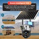 Camera Supraveghere video 4G dubla, Portabila, Daismart®, 8MP, Panou Solar 10W si incarcare la priza, detectare miscare, Baterie 10000mAh, PTZ, Vedere Nocturna, Audio Bidirectional, IP66, Exterior, negru