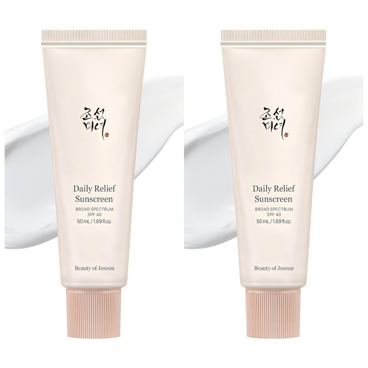 2 darabos csomag - Nyugtató arc naptej, Naptej hidratáló, SPF 40, Koreai napvédelem, 50 ml, 1.69 fl oz