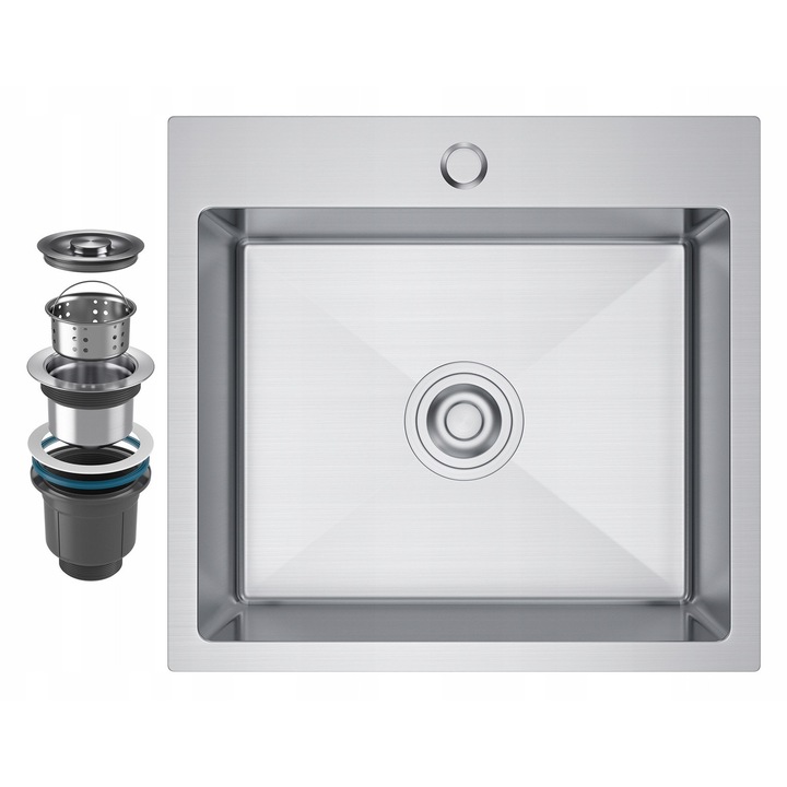 Chiuveta de bucatarie inox Felix, 2 cuve, montaj pe blat, finisaj inox