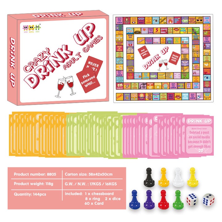 Társasjáték, 2-4 játékos, 18 év+, többszínű, 8805 Vízálló játék