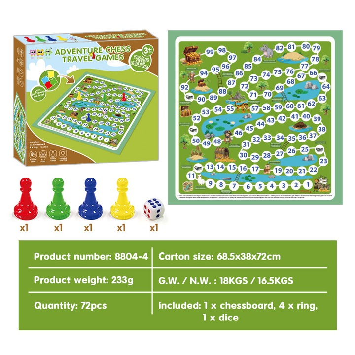 Társasjáték, 2-4 játékos, 8 év+, többszínű, Kalandjáték