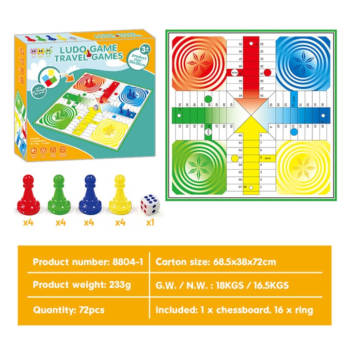 Társasjáték, 2-4 játékos, 8 év+, többszínű, Nemzetközi repülő sakk