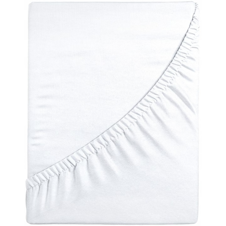 Illesztett lepedő vastag Pamut 180*200CM+25CM fehér gumis lepedő