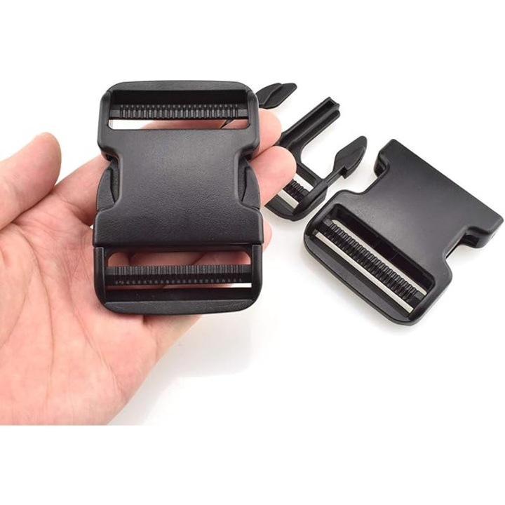 Set 4 catarame mari, Kengege, plastic rezistent, 5cm latime, pentru rucsaci, curele, echipamente de exterior