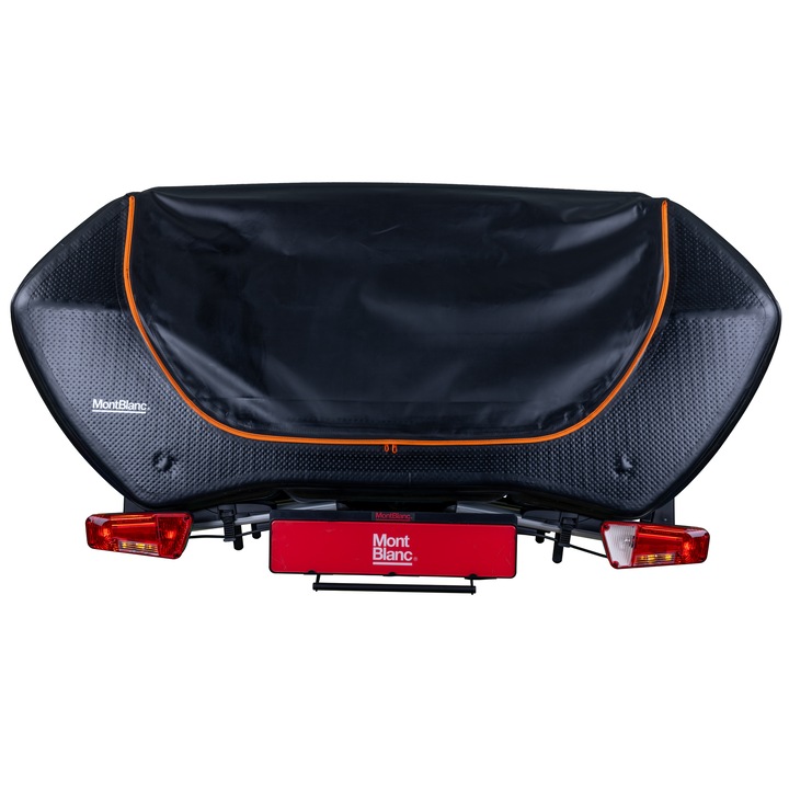 Cutie portbagaj, Mont Blanc Senja Cargo Box, cu fixare pe suportul de biciclete cu prindere pe carligul de remorcare