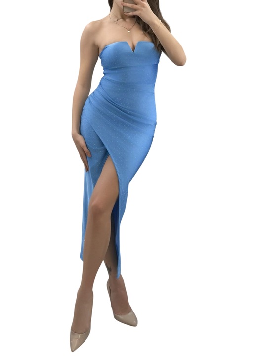 Rochie de ocazie albastra baby blue, S