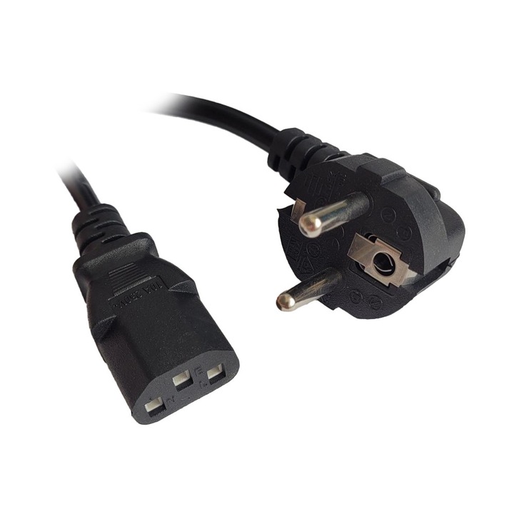 Cablu alimentare Spacer 3m, intrare Shucko, iesire C13, 10A, negru