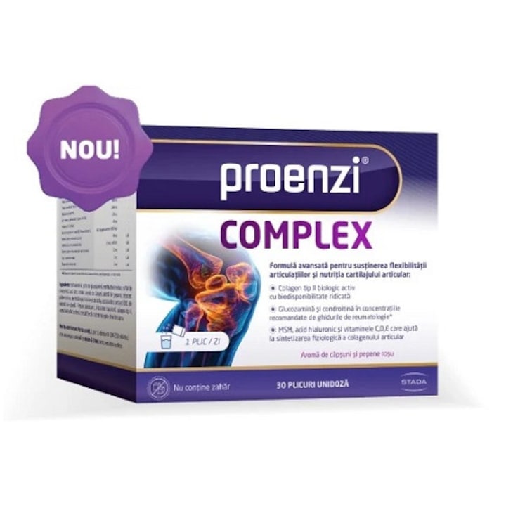 Supliment alimentar Proenzi Complex pentru articulatiile tale, 30 plicuri, Walmark