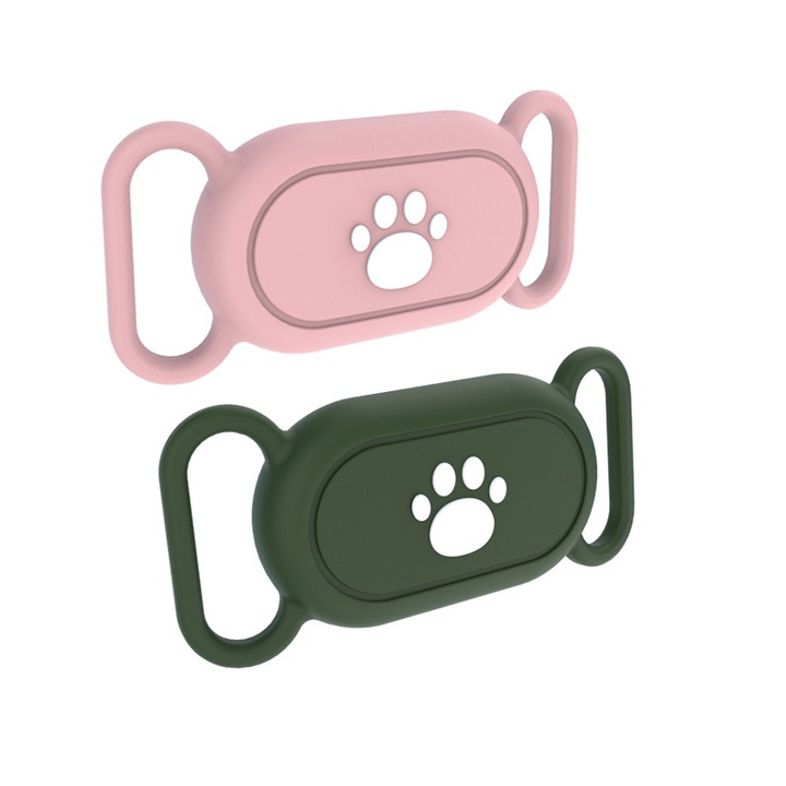 Set 2 Huse de protectie Galaxy SmartTag2, compatibile cu Samsung, All inclusive, silicon, Multicolor，Pisica