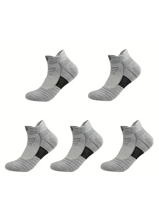 Sosete pentru barbati cu taietura joasa, Respirabila, set de 5 bucati, gri, 38-45EU