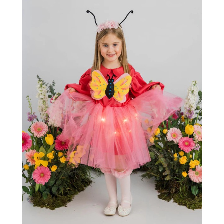 Rochita Fluturas Roz cu Luminite, Serbare Primavara 2025