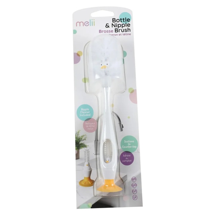 Cumisüveg és cumi kefe készlet, Melii, kacsa minta