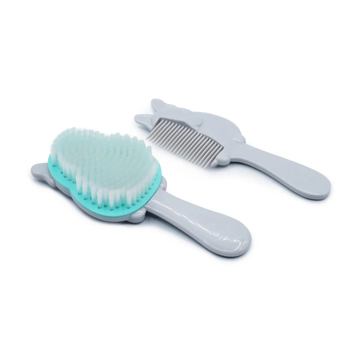 Комплект от 2 гребена + четки за бебета, Melii, модел Булдог