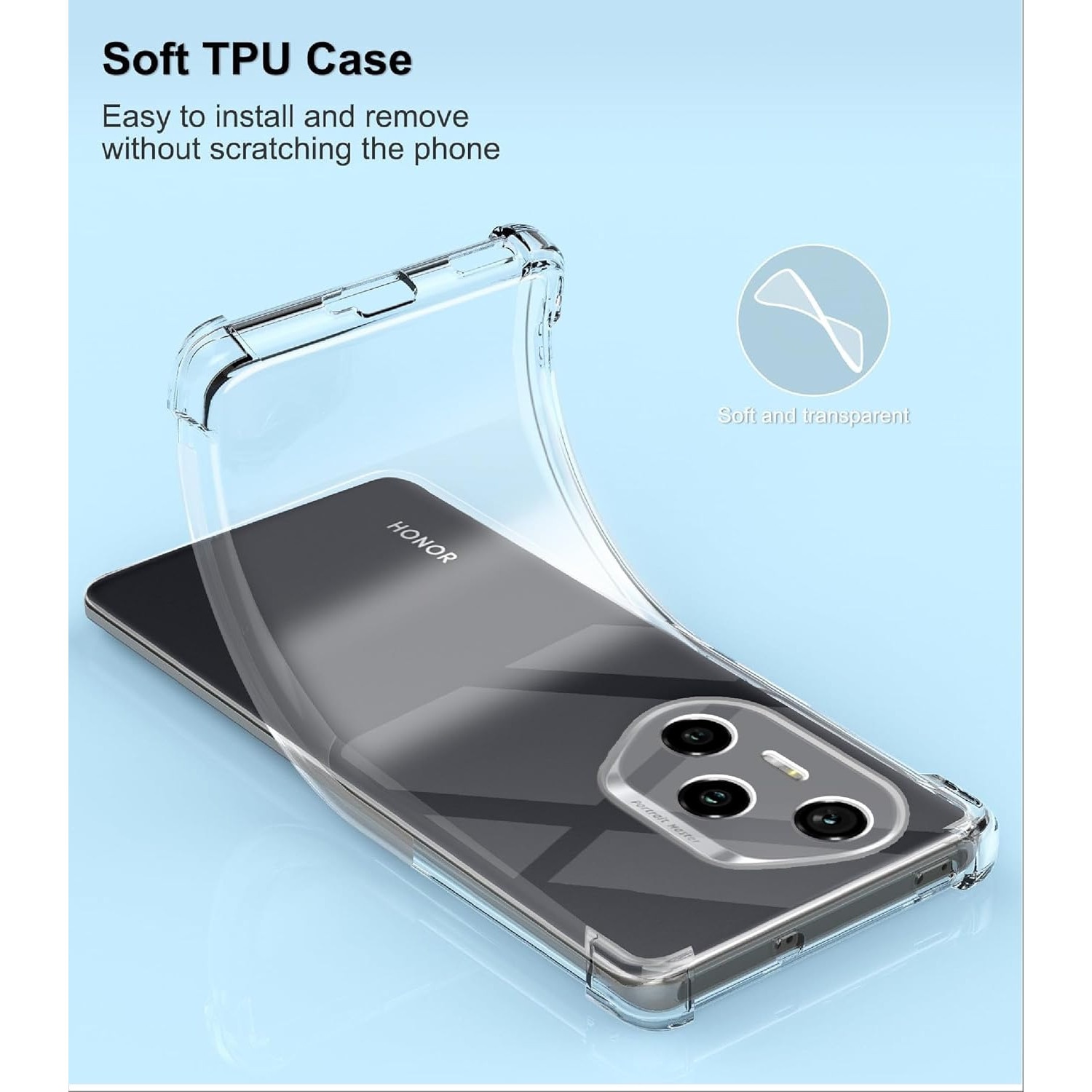 Husa pentru Honor 400 Pro Slim Anti-Shock 1.5mm reinforced 4 corners, Transparent
