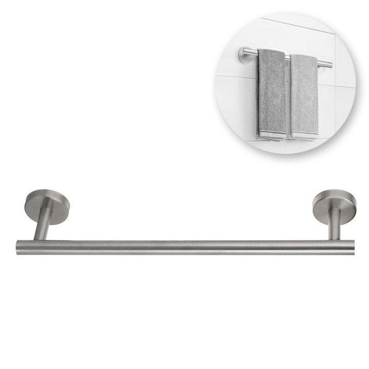 Suport prosop baie din otel inoxidabil argintiu 40x6cm