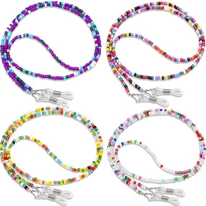 Set 4 suporturi pentru ochelari, TREXORA, design elegant, ajustabil, multicolor, usor si confortabil