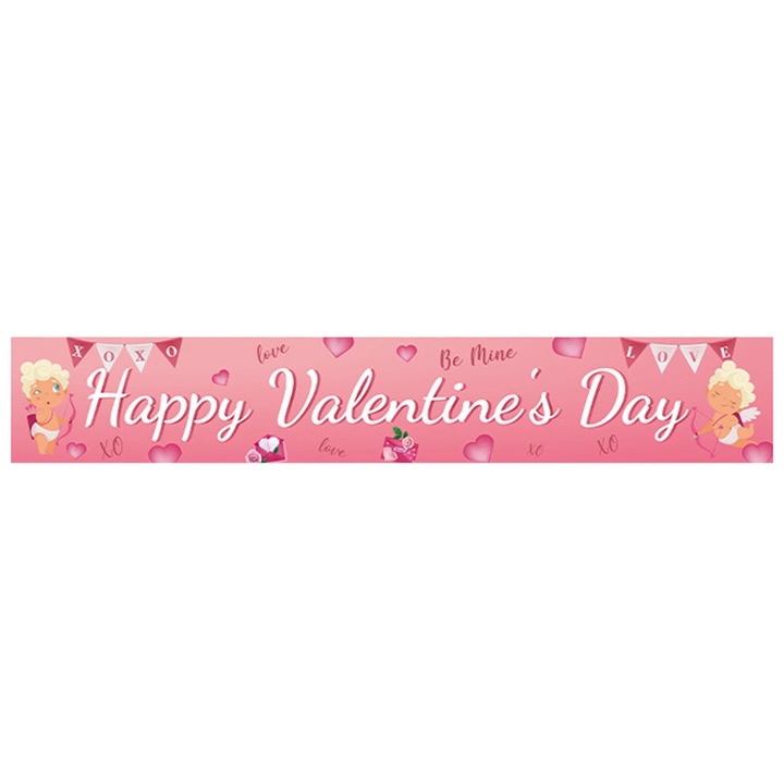 Banner decorativ Ziua Indragostitilor YANYXR, colorat, 1x, pentru interior si exterior