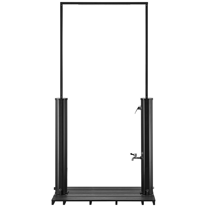 Соларен душ за градина и басейн, тип завеса, обем 40 л, WPS, матово черно, Viento