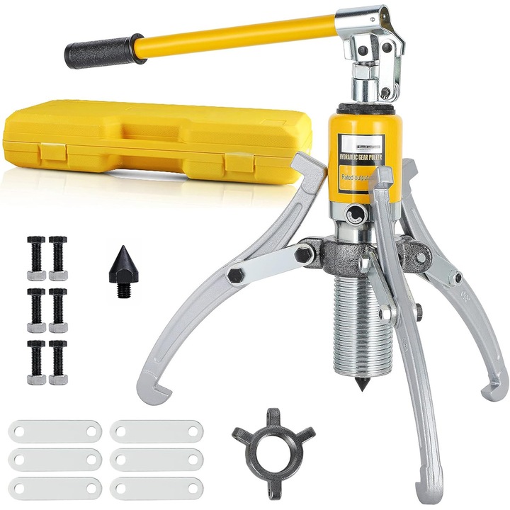 Extractor hidraulic 5T, kashemano, Set extractoare cu 3 falci, Vertical si Orizontal, cu/Cutie, Reparatii mecanice de mare putere